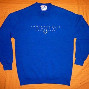 VINTAGE Indianapolis Colts sweatshirt MAJESTIC NFL 90s spellout spelled out
